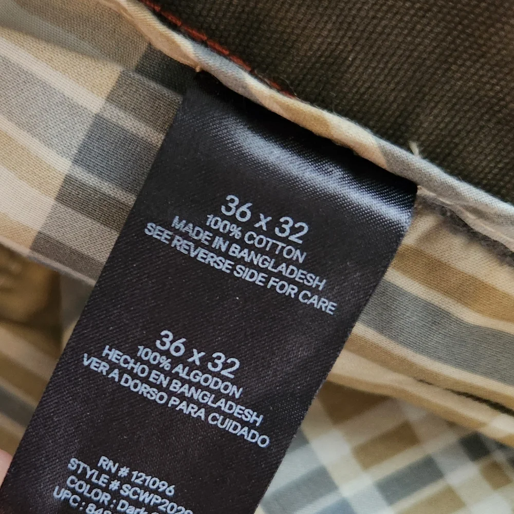 Mens Weatherproof Pants 36 x 32 Cargo 5 Pockets Plaid Lined Stylish Comfortable